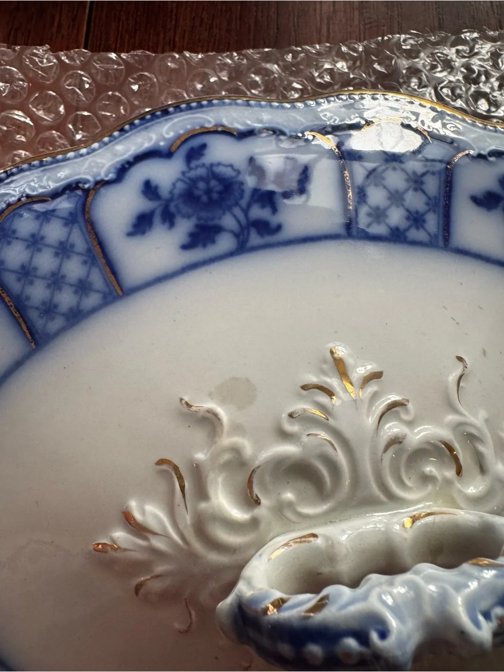 Antique W.H. Grindley Melbourne Flow Blue Lids Pair – 2 Available